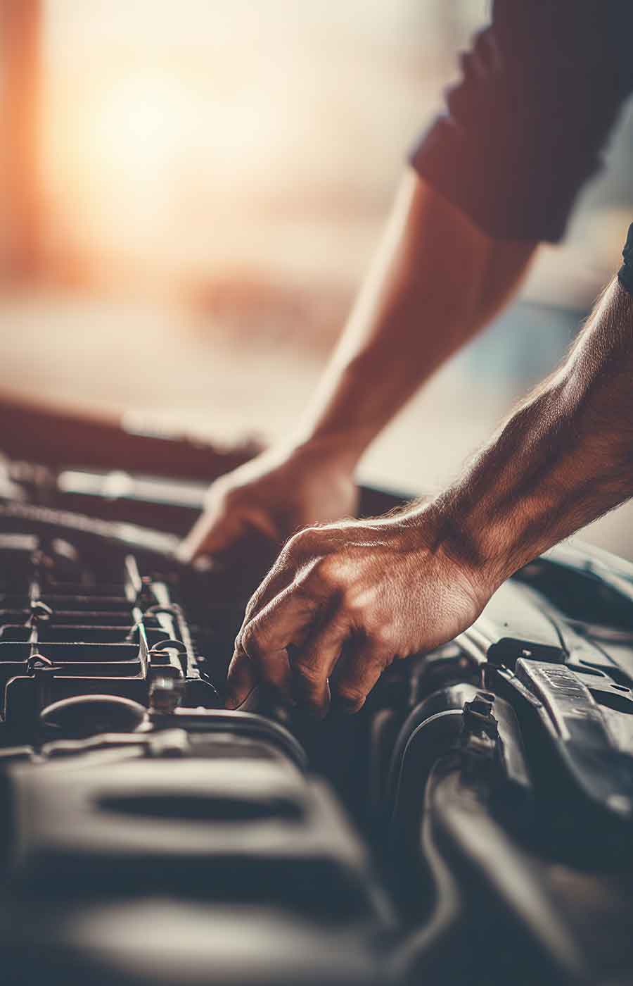Inspektion und Wartung eines Fahrzeugs in der Autowerkstatt
